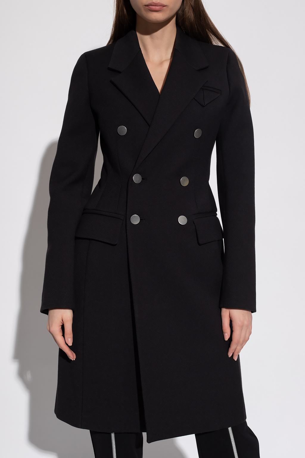 Bottega Veneta belted leather trench coat - Double
